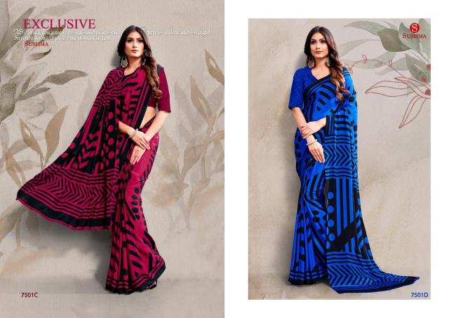 Sushma Fashion Era crape sarees Wholesale Catalog