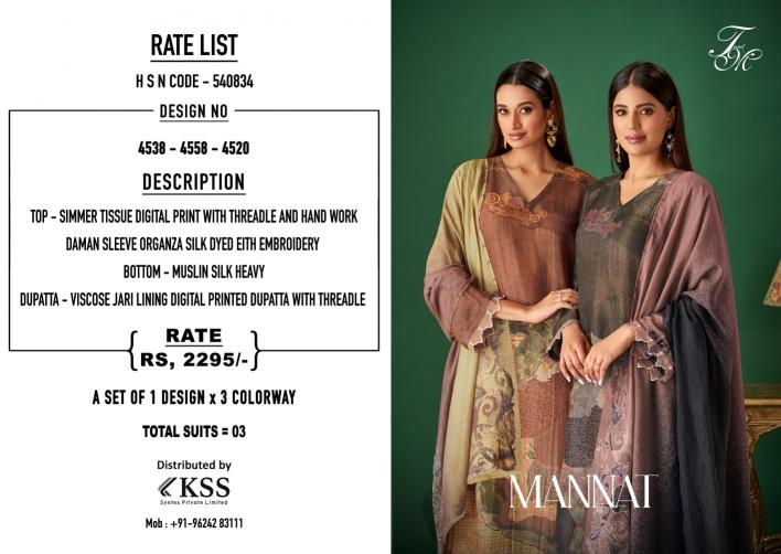 T&M MANNAT Salwar Kameez Wholesale Catalog