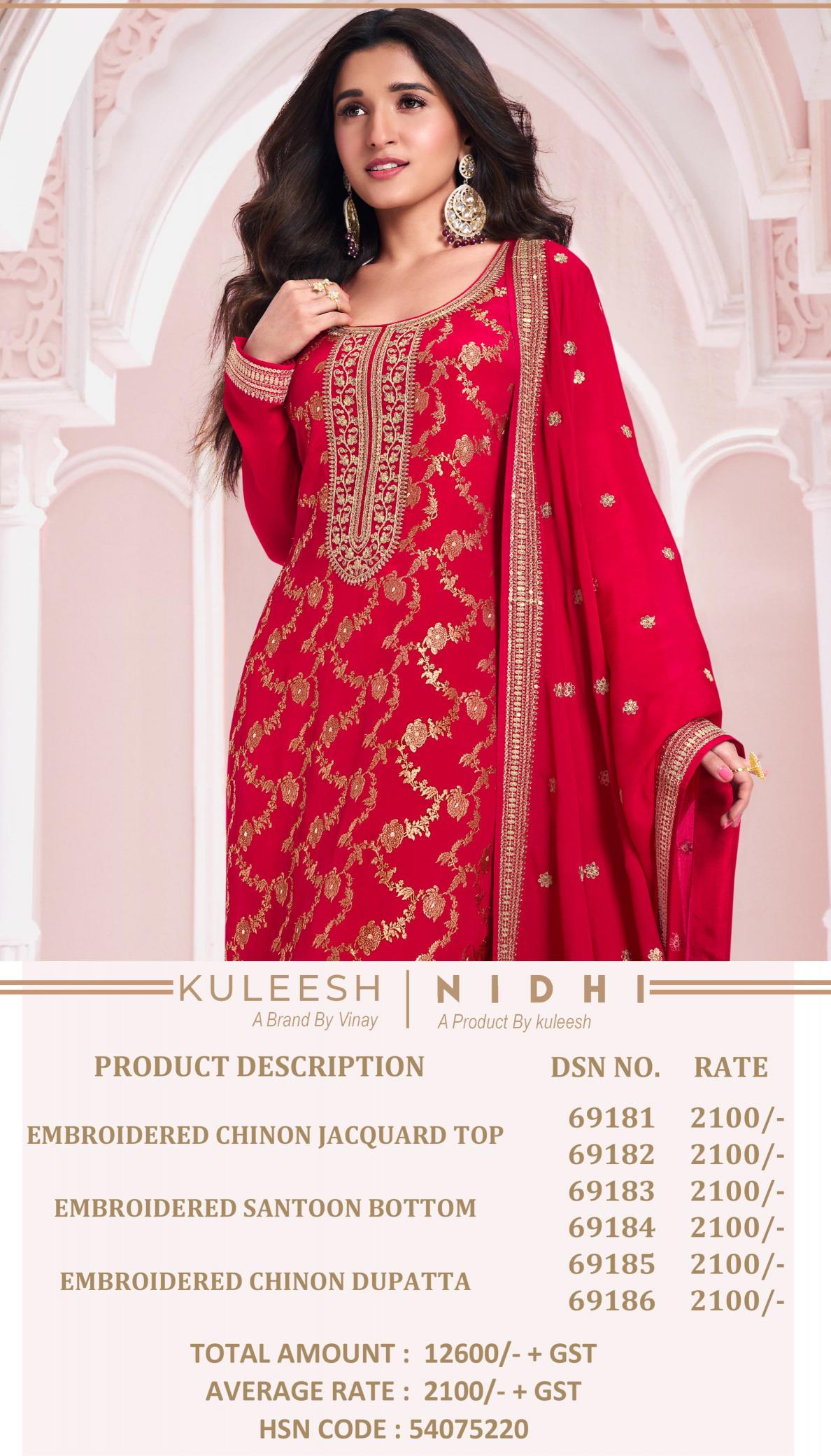 VINAY KULEESH NIDHI Dress Materials Wholesale Catalog