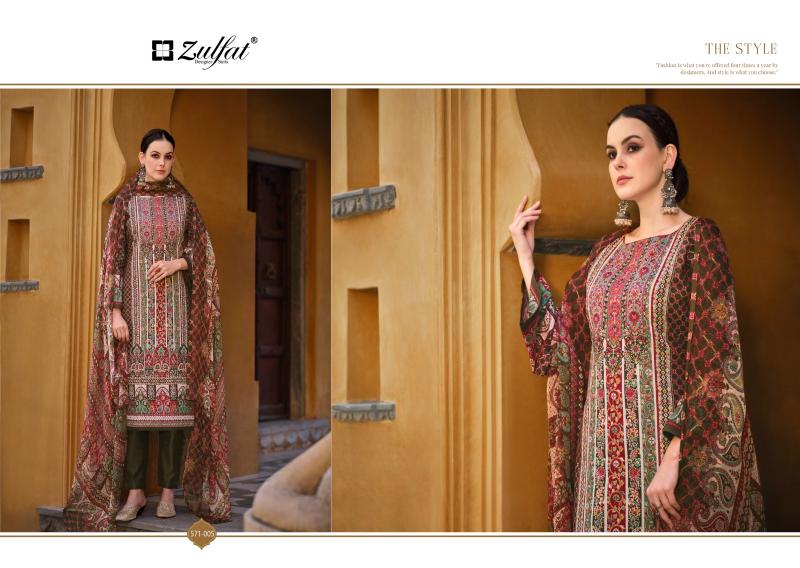 Zulfat Saima Cotton Printed Dress Material Wholesale catalog