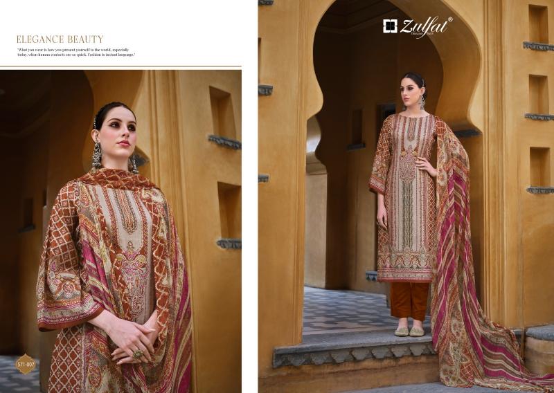 Zulfat Saima Cotton Printed Dress Material Wholesale catalog