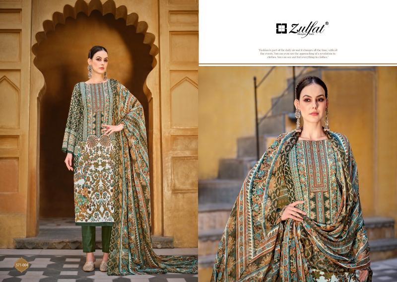 Zulfat Saima Cotton Printed Dress Material Wholesale catalog