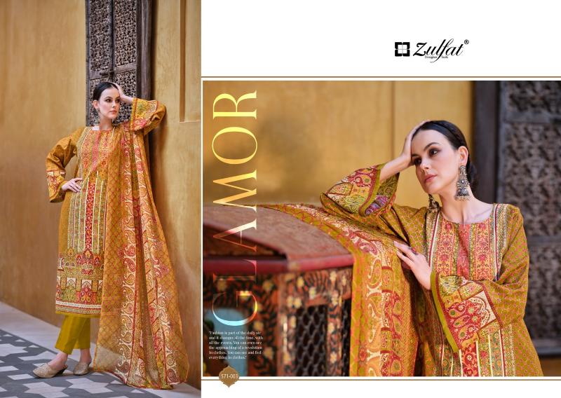 Zulfat Saima Cotton Printed Dress Material Wholesale catalog