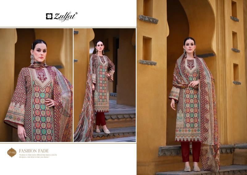 Zulfat Saima Cotton Printed Dress Material Wholesale catalog