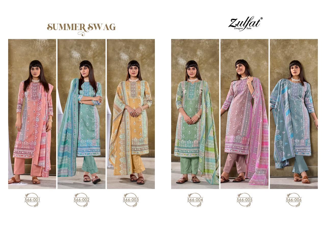 Zulfat Summer Swag Cotton Dress Material Wholesale catalog