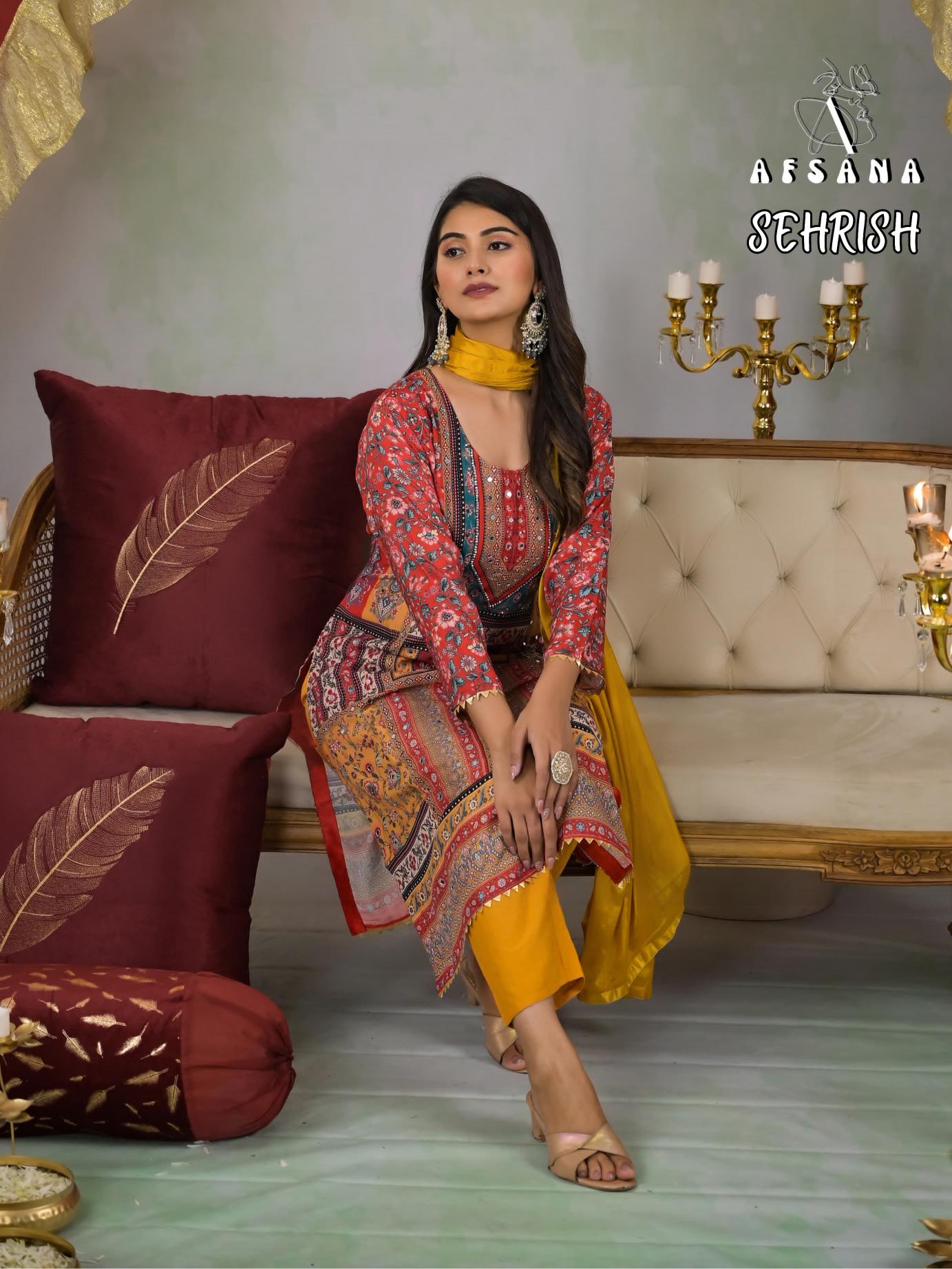 afsana Sehrish Pakistani Suits Online in Surat Wholesale Catalog