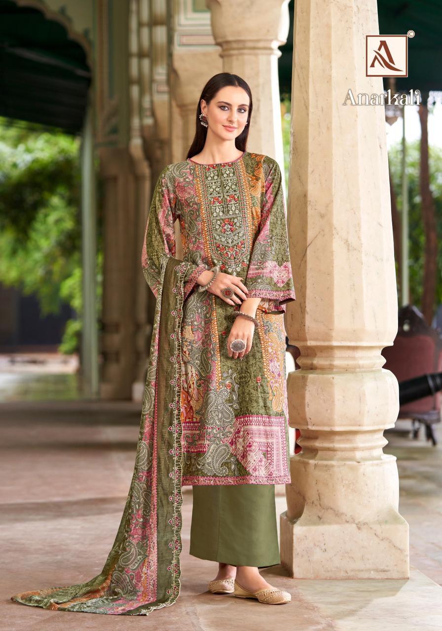 Alok Anarkali Cotton Dress Materials Wholesale Catalog