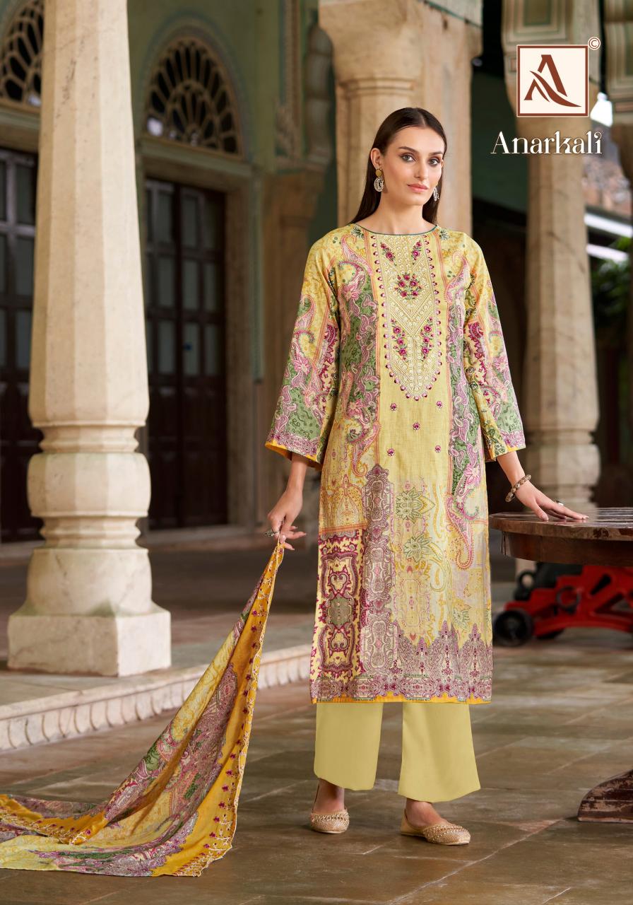 Alok Anarkali Cotton Dress Materials Wholesale Catalog