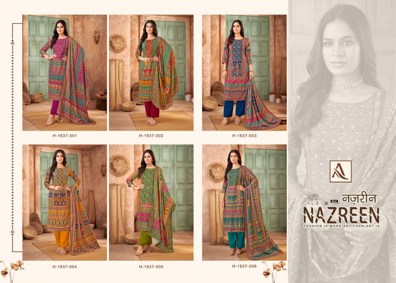 Alok Nazreen Dress Material Wholesale Catalog