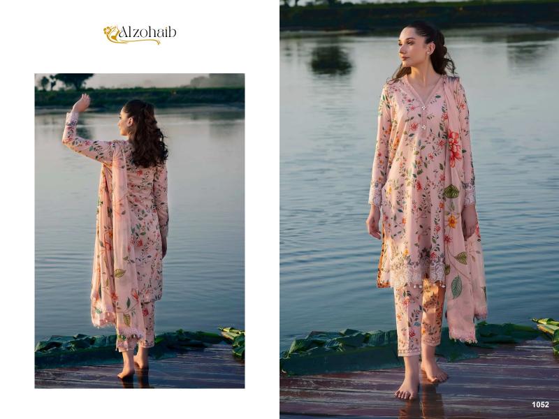 Alzohaib M Basics 1052 And 1053 Cotton Dupatta Pakistani Suits Wholesale Catalog