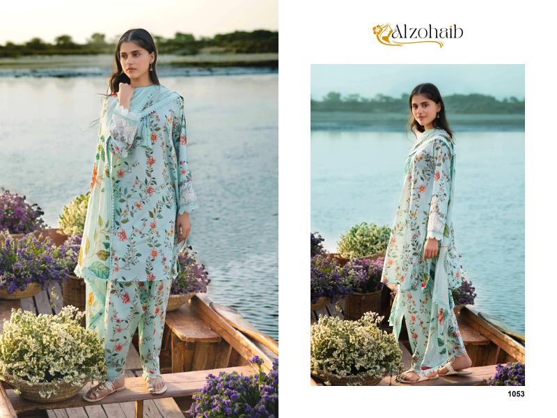 Alzohaib M Basics 1052 And 1053 Cotton Dupatta Pakistani Suits Wholesale Catalog