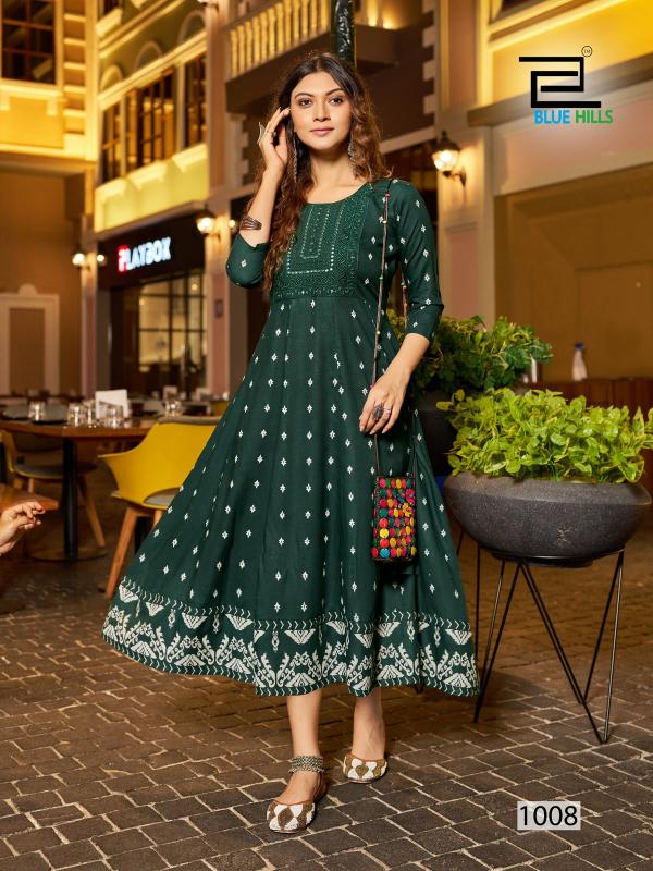 Blue Hills Zudio Rayon Anarkali Kurti Wholesale Catalog