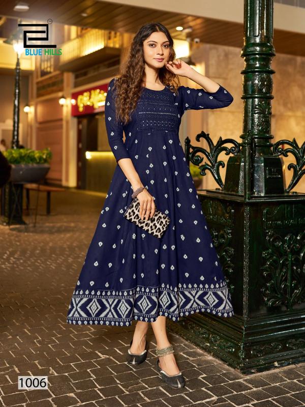 Blue Hills Zudio Rayon Anarkali Kurti Wholesale Catalog