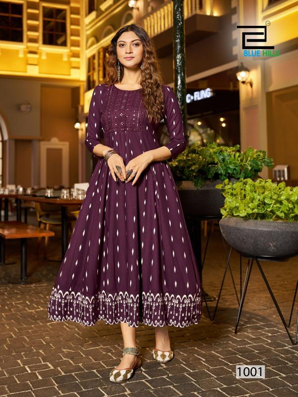 Blue Hills Zudio Rayon Anarkali Kurti Wholesale Catalog