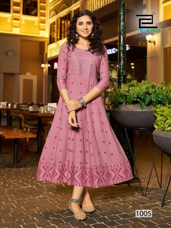 Blue Hills Zudio Rayon Anarkali Kurti Wholesale Catalog