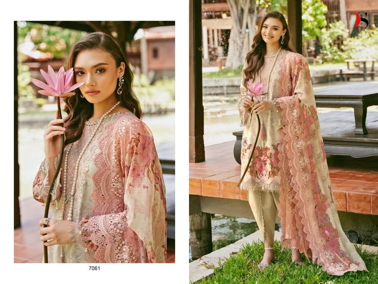 Deepsy Jade Needle Wonder 24 Vol 3 Chiffon Dupatta Pakistani Suits Wholesale Catalog