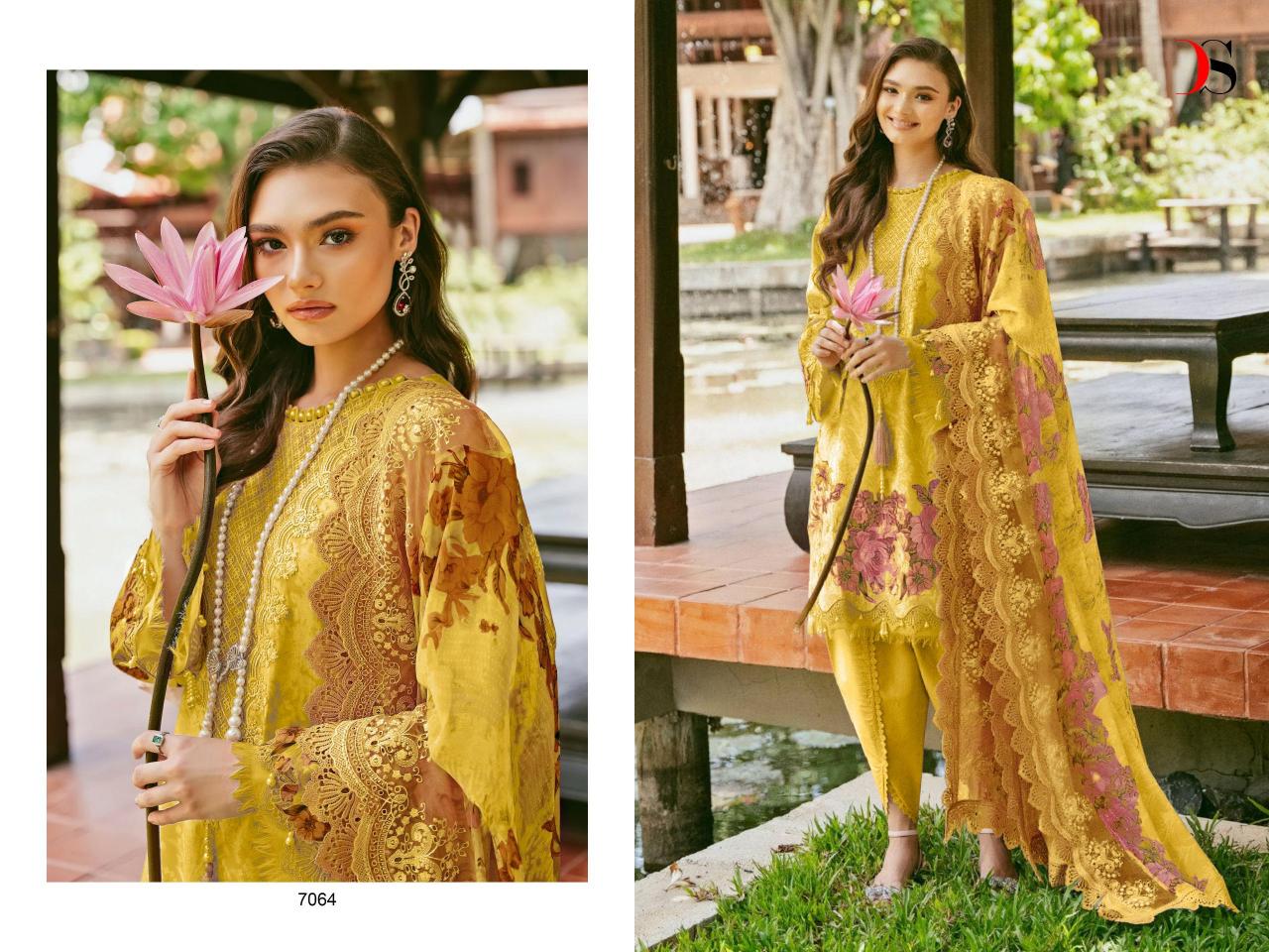 Deepsy Jade Needle Wonder 24 Vol 3 Chiffon Dupatta Pakistani Suits Wholesale Catalog