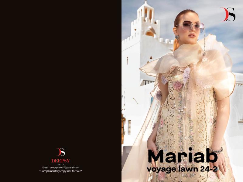 Deepsy Maria B Voyage Lawn 24 Vol 2 Cotton Dupatta Pakistani Suit Wholesale catalog