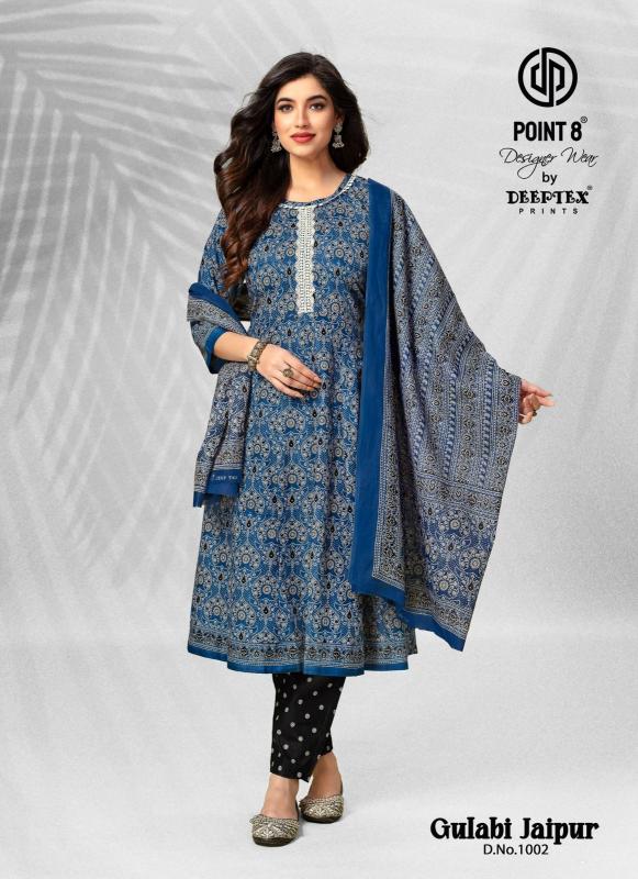 Deeptex Gulabi Jaipur Vol-1 - Anarkali Kurti With Pant & Dupatta - Wholesale Catalog