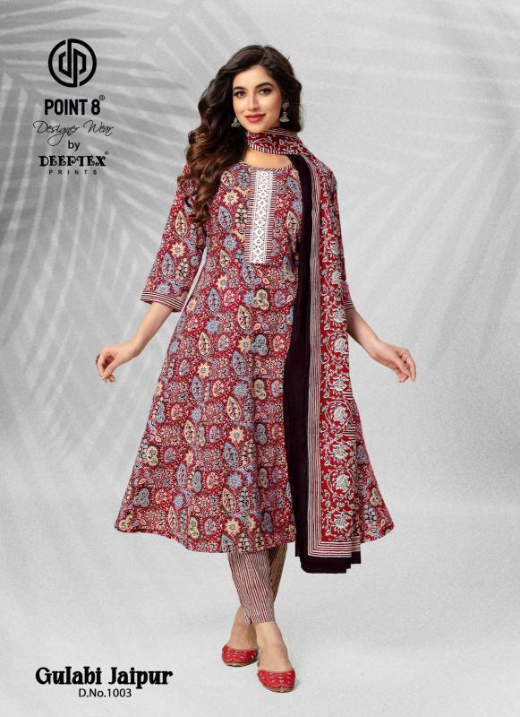 Deeptex Gulabi Jaipur Vol-1 - Anarkali Kurti With Pant & Dupatta - Wholesale Catalog