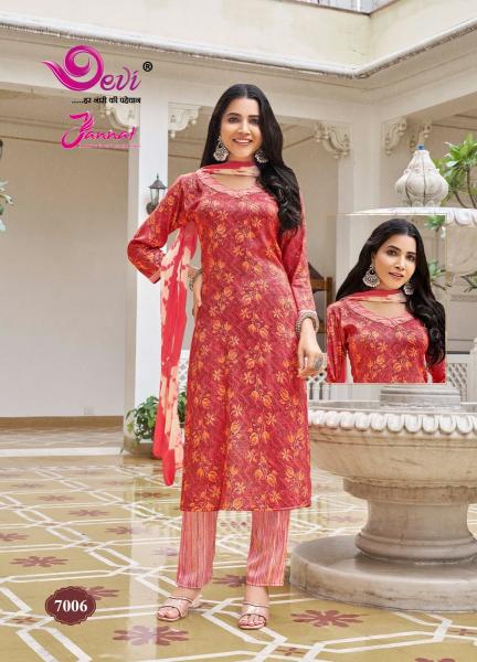 Devi Jannat Vol-7 – Kurti Pant With Dupatta - Wholesale Catalog