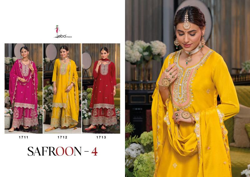 Eba Safroon Vol 4 Chiffon Salwar Kameez Readymade Wholesale Catalog