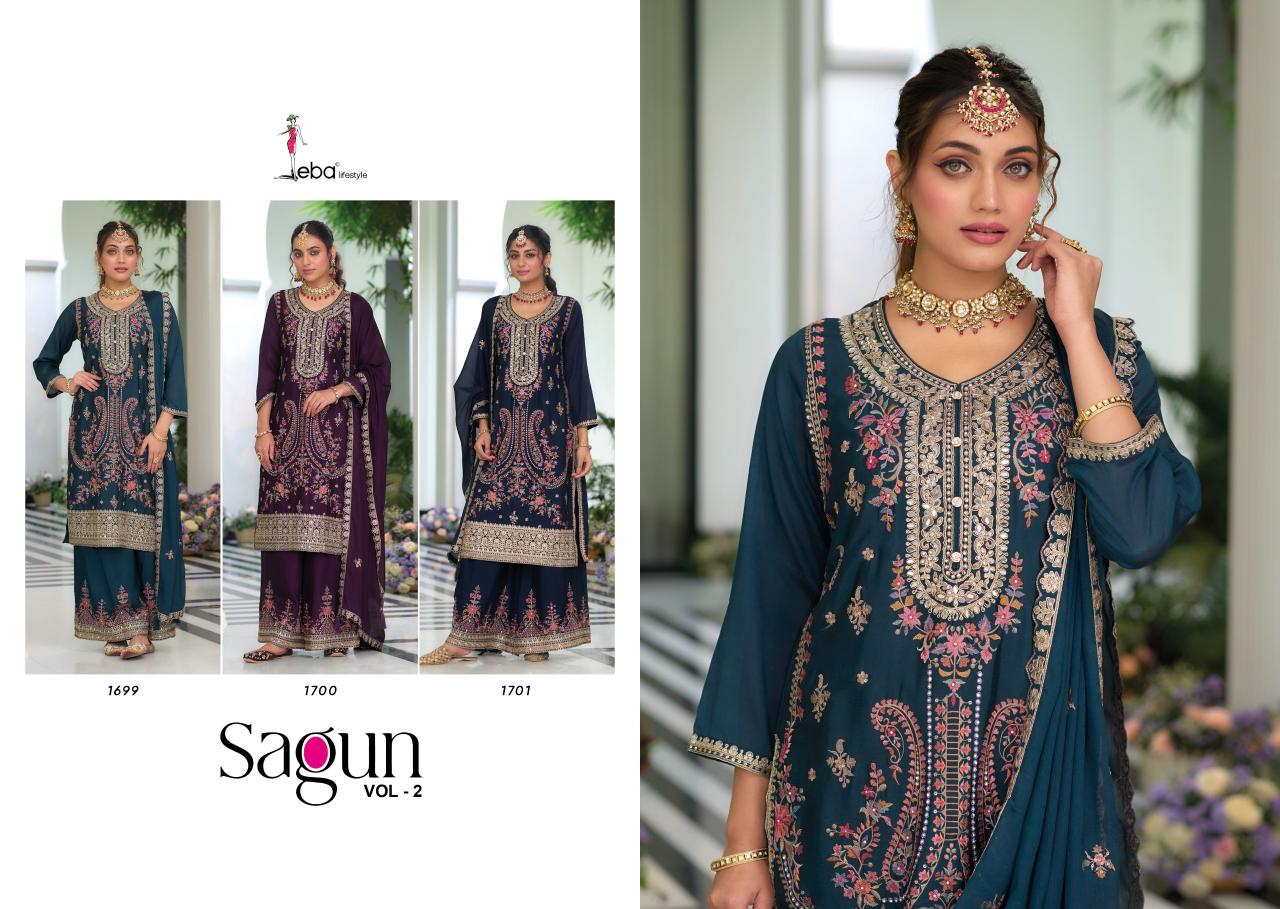 Eba Sagun Vol 2 Chinon Readymade Pakistani Suits Wholesale Catalog