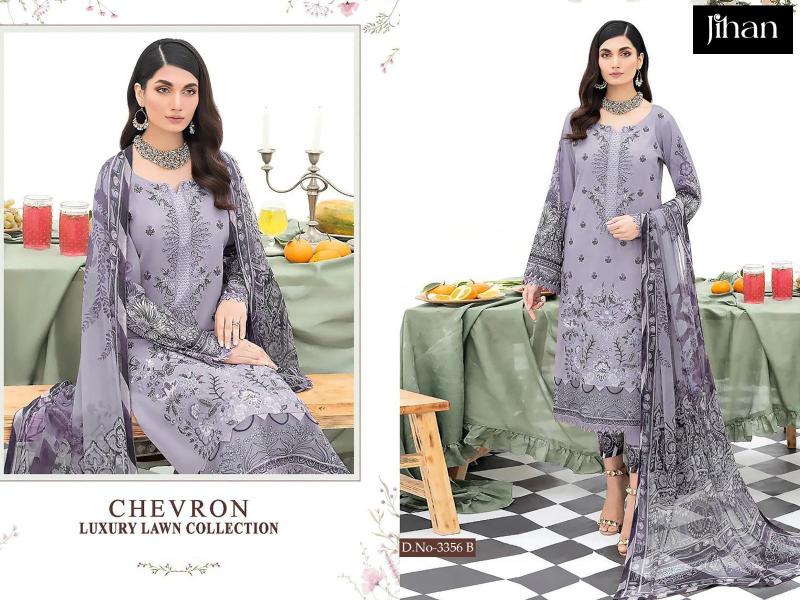 Jihan Chevron 3356 Chiffon Dupatta Pakistani Salwar Kameez Wholesale Catalog