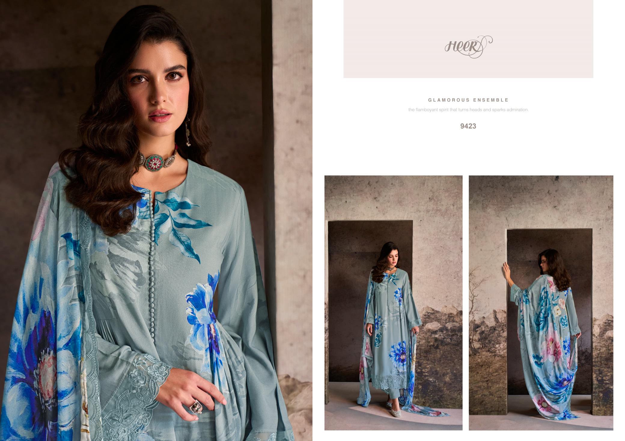 Kimora Heer Nilofer Muslin Digital Printed Salwar Suits Wholesale Catalog