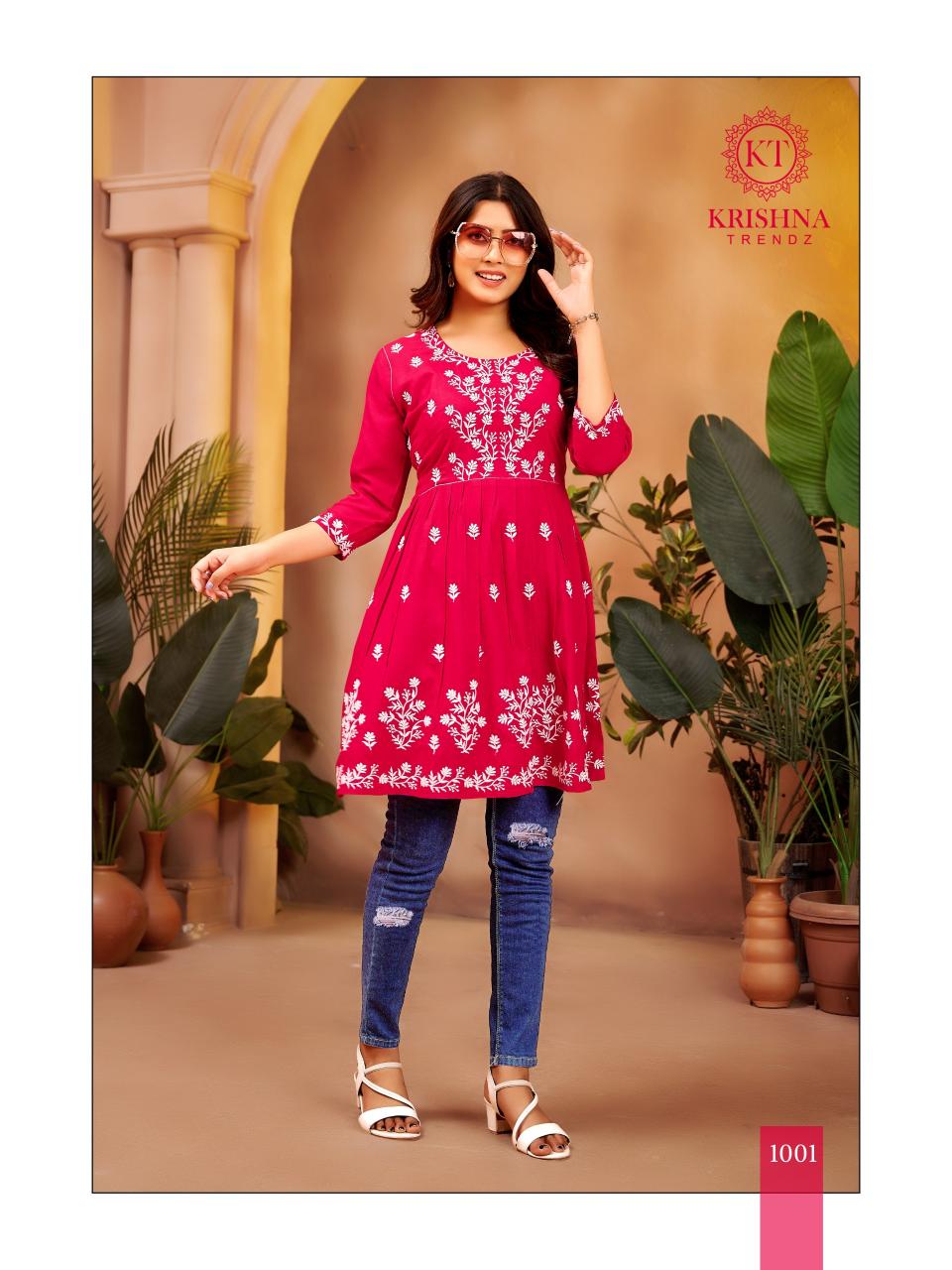 Krishna Nazakat Vol 1 India Kurti Tops Wholesale Catalog