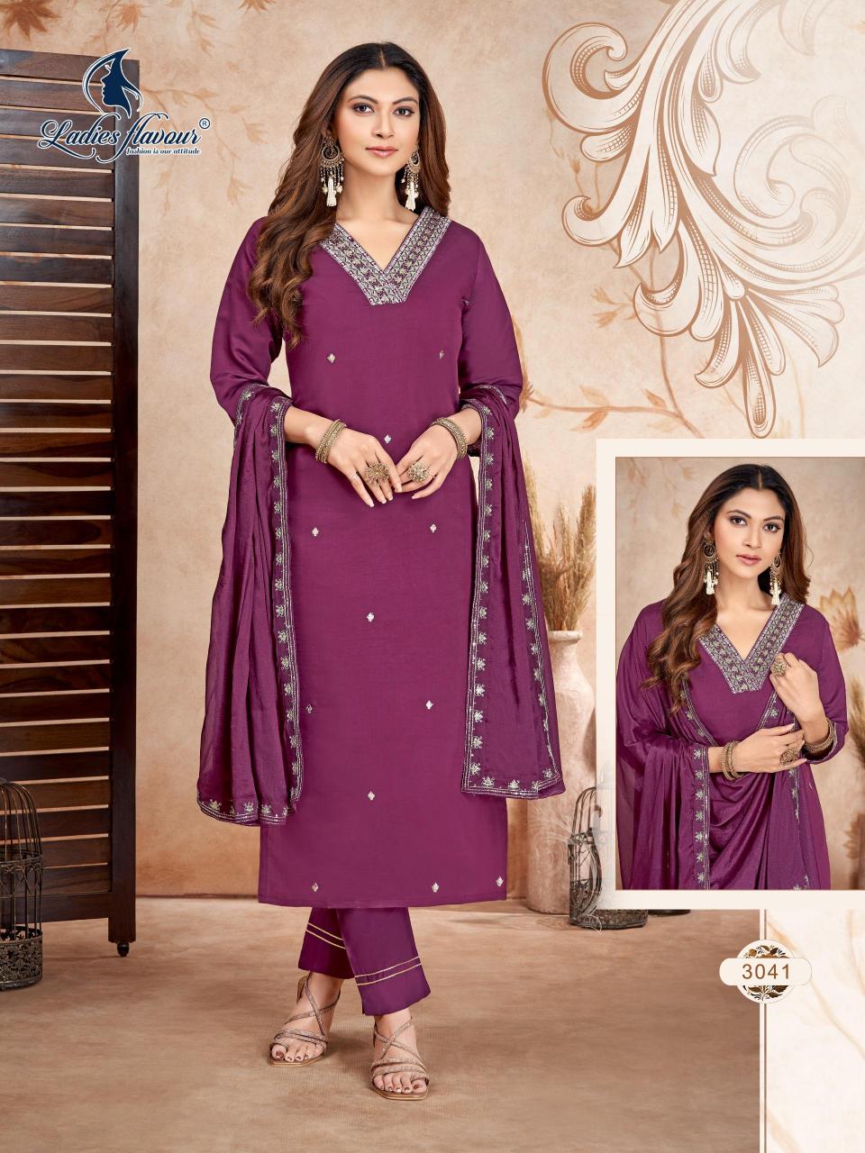 Ladies Flavour 3039 To 3042 Embroidred Kurti Wholesale Catalog