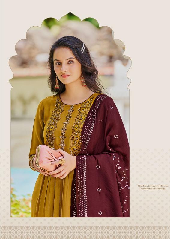 Ladies Flavour Copper Stone Vol 14 Chanderi Kurtis Online India Wholesale Catalog