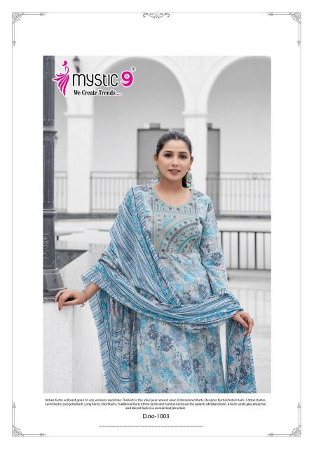 Mystic 9 Roop Vol 1 Cotton India Kurtis Wholesale Catalog 