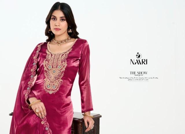 Naari Charvi pure silk salwar suits online Wholesale Catalog