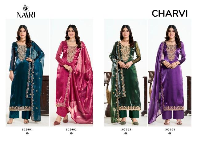 Naari Charvi pure silk salwar suits online Wholesale Catalog