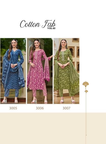 Radhika Cotton Fab Vol 3 Printed Kurti Wholesale Catalog