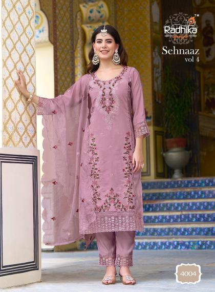 Radhika Sehnaaz Vol 4 Roman Silk Designer Kurti Wholesale Catalog