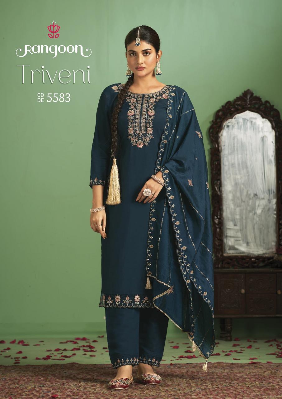 Rangoon Triveni fancy Embroidery Kurti Wholesael Catalog