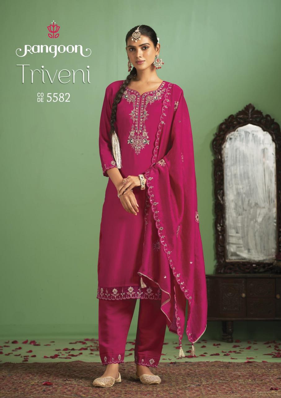 Rangoon Triveni fancy Embroidery Kurti Wholesael Catalog