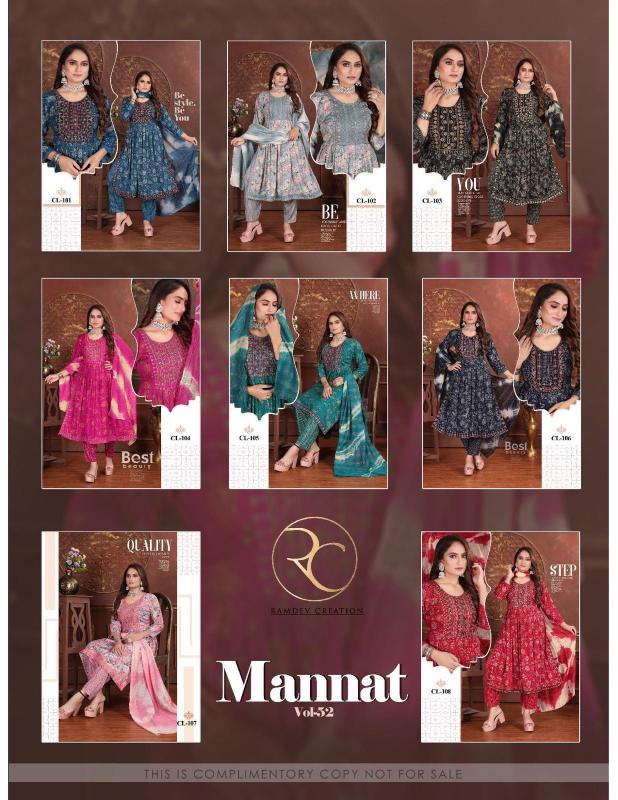 RC MANNAT VOL 52 Fashion Kurtis Online India Wholesale Catalog