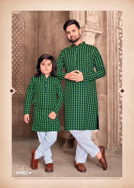 Sabella Father & Son V-3 India Full Sleeves Cotton Kurti Wholesale Catalog