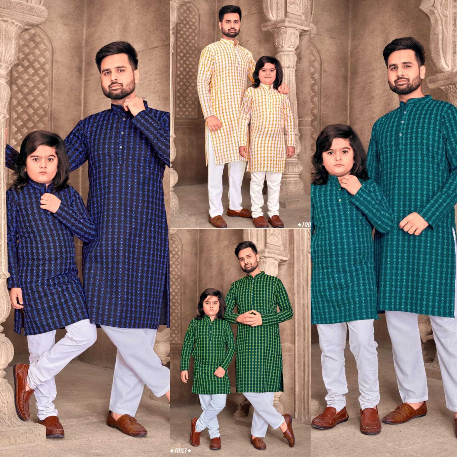 Sabella Father & Son V-3 India Full Sleeves Cotton Kurti Wholesale Catalog