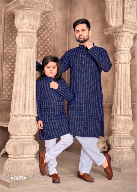 Sabella Father & Son V-3 India Full Sleeves Cotton Kurti Wholesale Catalog