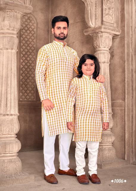 Sabella Father & Son V-3 India Full Sleeves Cotton Kurti Wholesale Catalog