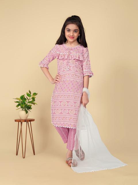 Sabella Pari Kids Printed Cotton Kurti Wholesale Catalog