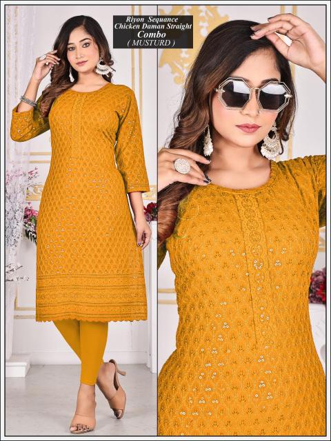 Sabella Rayon Chikan Design Straight Vol 2 Kurti Wholesale Catalog