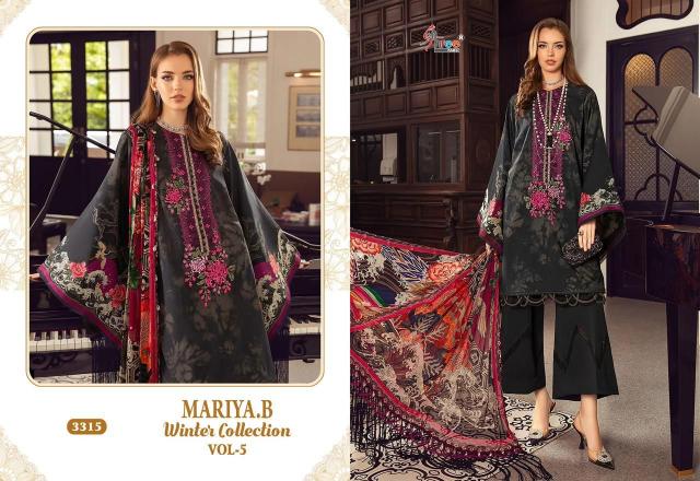 Shree Mariya B Winter Collection 5 Pakistani Salwar Kameez Wholesale Catalog