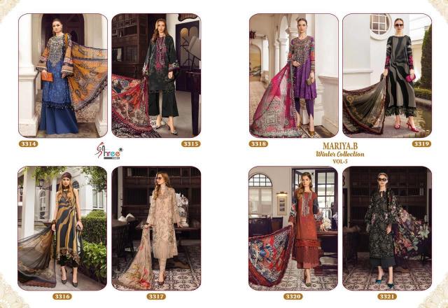 Shree Mariya B Winter Collection 5 Pakistani Salwar Kameez Wholesale Catalog