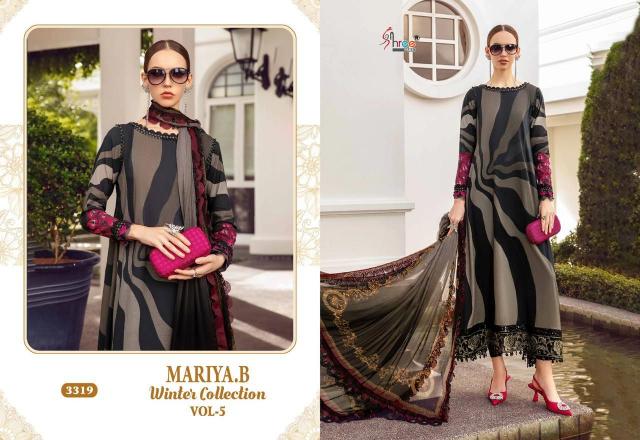 Shree Mariya B Winter Collection 5 Pakistani Salwar Kameez Wholesale Catalog