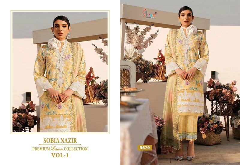 Shree Sobia Nazir Premium Lawn Collection Vol 1 Cotton Dupatta Salwar Kameez Wholesale Catalog